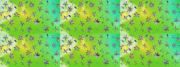 Raster Illustrasyon 'daki Çiçek Deseni' nin son moda çizimi. Güzel kumaş deseni. Renkli Yaz Temalı eskiz kalıbı. Düz Çiçek Elementleri Tasarımı.