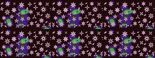 Raster illüstrasyonu. Küçük çiçekli yay deseni çiz. Suluboya tarzında kahverengi renkler üzerine.