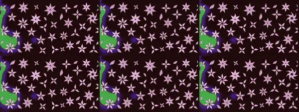 Raster illüstrasyonu. Çiçek deseni. Kahverengi renkli çiçekler. Kahverengi renkte çiçek eskizi. Şatafatlı bahar bahçesi dokusu.