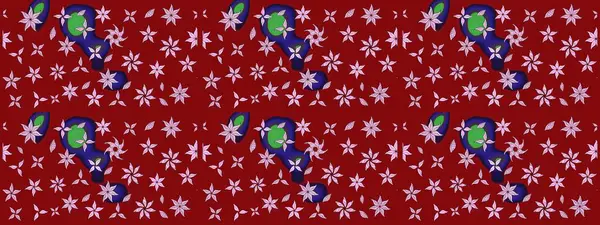 Küçük çiçekteki sevimli çiçek deseni. Kırmızı renkte çiçekler.