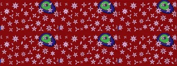 Sevimli küçük çiçek desenle. Raster resim. Çiçek desenli çiçek ve yaprakları ile.