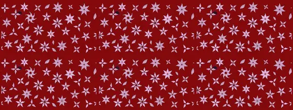 Şirin çiçek elementleri. Raster illüstrasyonu. Robot resim. Kırmızı renkte çiçekler.