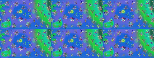 Şirin çiçekler. Çizgi çizimi kalıbı. Raster Moda kumaş deseni.