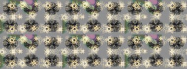 Tarafsız, gri ve bej renklerde altın elementlerle klasik eskiz deseni. Raster illüstrasyonu.