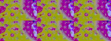 Çiçek desenli eskiz. Yeşil renkli çiçekler. Tişört baskısı için çiçek boyama rasteriName.