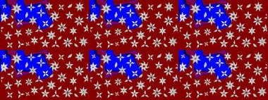 Raster illüstrasyonu. Renkli desenli eskiz deseni, kırmızı çiçekler ve dekoratif elementlerle. Eskiz geçmişi. Kumaş, tekstil, duvar kağıdı baskısı için. Antika retro tarzı.