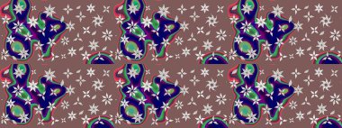 Bahar çiçekleriyle güzel bir çiçek deseni çizmişsin. Raster illüstrasyonu. Güzel kumaş deseni.