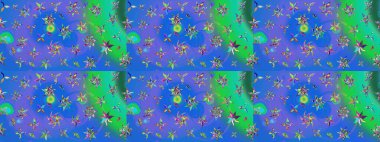 Raster deseni. Çiçekli çiçek deseni, suluboya. Küçük çiçekte güzel bir çiçek deseni..