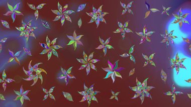 Çiçek desenli eskiz, darbeler, sıçramalar, yaz çiçekleri. Kahverengi renkli çiçekler. Raster illüstrasyonu.