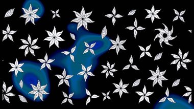 Elle çizilmiş çiçek desenli Raster çizimi. Tekstil, kumaş, ambalaj, hatıra defteri için hoş bir çiçek arkaplanı. Çocuksu tasarım. Siyah arkaplanda.