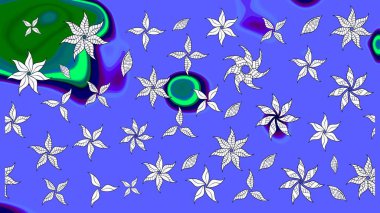 Çiçekli, yapraklı, çiçek desenli eskiz. El çizimi. Raster illüstrasyonu.