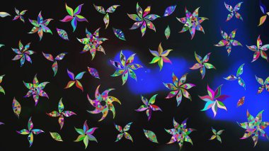 Gri üzerine çiçekler. Eskiz arkaplan modeli. Suluboya, elle çizilmiş. Raster stoku.