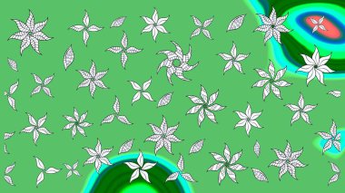 Zarif, parlak ve yeşil çiçek desenli bir taslak. Sabıka fotoğraflarında, bebek kıyafetlerinde, duvar kâğıtlarında, paket kutularında falan kullanılabilir. Raster..