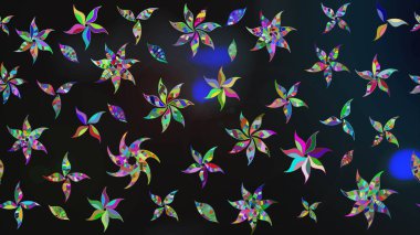 Yapraklı çizim şekli. Şirin, zarif çiçekler Raster illüstrasyonu. Poster ya da kapak için arka plan. Tekstil için figür. Davetiye ve kartpostal tasarımı için dekoratif çiçek unsurları.