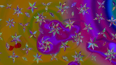 Küçük çiçekte güzel bir çiçek deseni var. Raster deseni. Çiçekli çiçek deseni, suluboya..