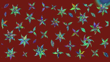 Renkli Yaz Temalı eskiz kalıbı. Kırmızı renkte çiçekler. Çiçekli eskiz çizimi. Düz Çiçek Elementleri Tasarımı.