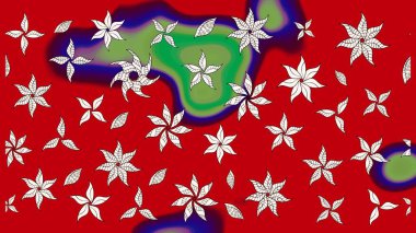 Raster illüstrasyonu. Klasik çiçek tasarımı elementleri. Kırmızı kıvırcık çiçekler kırmızı renkte şekillenir.