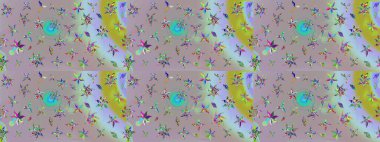 Raster düz çiçek çizim deseni. Hediye ambalaj kağıdı, tebrik kartları, posterler ve pankart tasarımı. Tarafsız renklerde çiçekler.