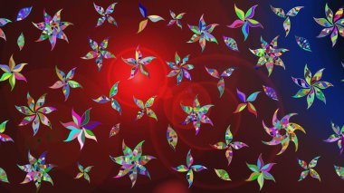 Çiçekli karalama şeklinde Raster çiçek deseni. Kahverengi renkli çiçekler. Nazik, narin çiçek arkaplanı.