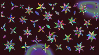 Kahverengi renkli çiçekler. Çiçekli eskiz deseni. El çizimi. Suluboya çizimi.