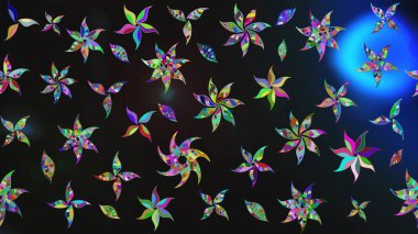 Ağaç dallı bahar çiçekleri ile desen, çiçek silueti ile gri renkler. Raster deseni.