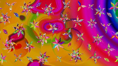 Çizim kalıbı. Ultraviyole kumaş deseni. Organik motif arka planı. Raster illüstrasyonu.