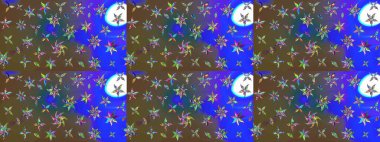 Sevimli çiçek raster deseni. Modaya uygun kumaş deseni. Renkli Yaz Temalı eskiz kalıbı. Düz Çiçek Elementleri Tasarımı.