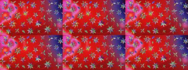 Kırmızı renkte bitkilerden oluşan parlak çiçekli çizim deseni.