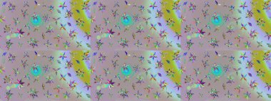 Tarafsız renklerde çiçekler. Düz Çiçek Elementleri Tasarımı. Renkli Bahar Teması eskiz kalıbı. Sevimli çiçek raster deseni.