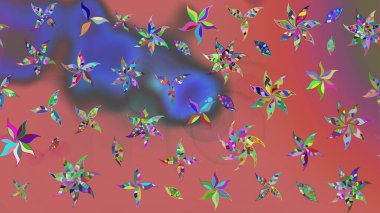 Raster düz çiçek çizim deseni. Pembe renkli çiçekler. Tasarım hediye paketi, tebrik kartları, posterler ve afiş tasarımı.