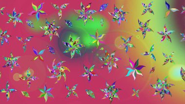 Raster illüstrasyonu. Çiçek süslemeli çizim deseni. Pembe renkte çiçekler.