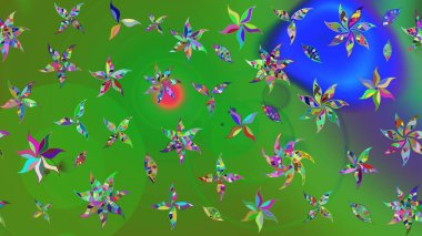 Nazikçe, güzel çiçek arkaplanı. Yeşil renkli çiçekler. Raster çiçek desenli ve çiçekli..