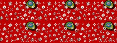 Küçük çiçekli basit bir çiçek çizimi. Kırmızı renkte sevimli çiçekler. Moda baskısı, albüm, ambalaj kağıdı ve duvar kağıdı için zarif dekoratif süslemeler. Raster illüstrasyonu.