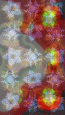 Renkli elementlerle Raster ilginç desen.