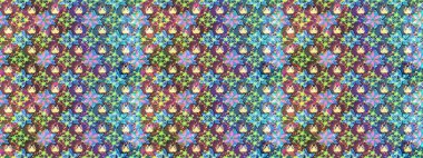 Tropik çiçek desenleri. Raster illüstrasyonu. Mavi renkte çiçekler.