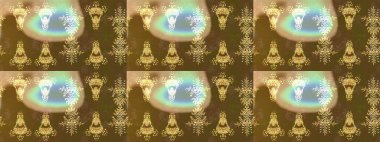 Raster illüstrasyonu. Kahverengi, nötr ve bej renkli kar taneleri. Yılbaşı Biçimi.