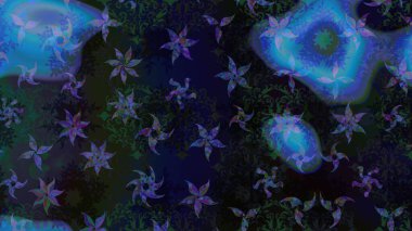 Renkli çizim kalıbı. Çiçek arkaplan. Çiçek duvar kâğıdı. Raster illüstrasyonu. Gri renkli şirin tekstil.