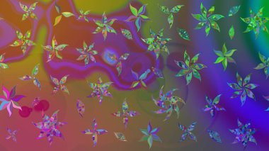 Çiçekli zambakların eskiz geçmişi. Çiçek tasarımı için inanılmaz bir kolaj cenneti tarzı. Parlak çiçekli kolaj çiçekleri kahverengi.