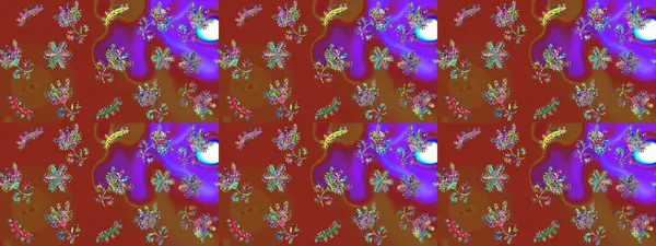 Çiçek süsü ile kusursuz desen. Kırmızı, kahverengi ve mor renkte çiçekler. Raster illüstrasyonu.