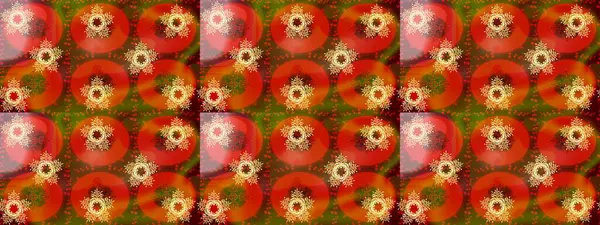 Kahverengi, turuncu ve kırmızı renkler suluboya tarzında. Küçük çiçekli kusursuz yay deseni. Raster illüstrasyonu.