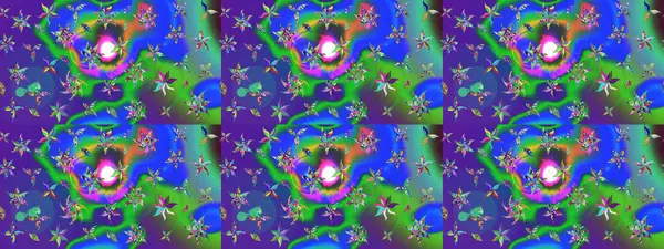 Raster illüstrasyonu. Mavi renkli çiçekler. Tropikal çizim çiçek deseni.