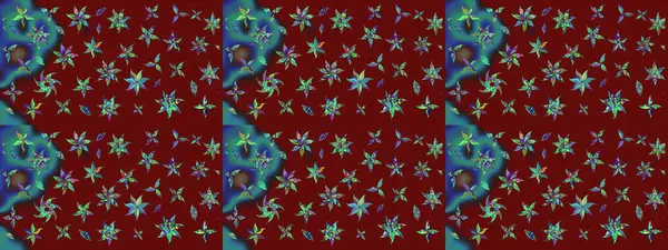 Ağaç dallı bahar çiçekleri, çiçek siluetiyle kırmızı renkte desen. Raster deseni.