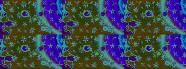 Raster deseni. Mavi renklerde. Soyut çiçek çizim kalıbı arka planı. Raster illüstrasyonu. Küçük çiçekte sevimli çiçek deseni var..