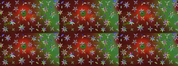 Halk tarzı. Parlak renkli çiçekleri ve kahverengi renkli yaprakları olan harika bir çiçek deseni. Moda baskıları için zarif bir şablon. Modern çiçek arkaplanı.