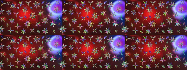 Raster deseni. Bahar çiçekleriyle desen dalla, kahverengi renklerle çiçek siluetiyle.