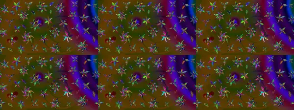 Sevimli çiçek raster deseni. Renkli Yaz Temalı eskiz kalıbı. Modaya uygun kumaş deseni. Düz Çiçek Elementleri Tasarımı.