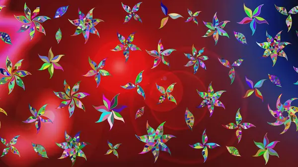 Raster çiçek desenli çiçek deseni, yapraklar, dekoratif elementler, sıçrama, lekeler, el çizimi kontur çizgileri ve Doodle çizim stili, grafik raster çizim çizimi.