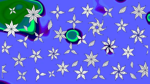 Çiçekli, yapraklı, çiçek desenli eskiz. El çizimi. Raster illüstrasyonu.