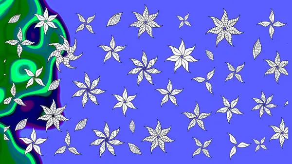 Anti-stres için soyut örnek sayfası. Raster illüstrasyonu. Mavi renklerde.