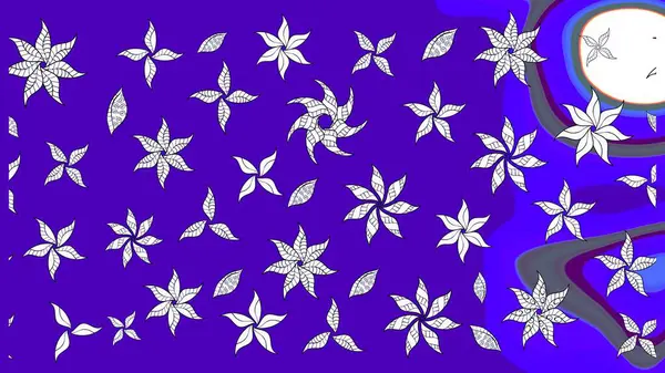 3D çiçekler, eskiz. Raster illüstrasyonu. Menekşe renklerinde.